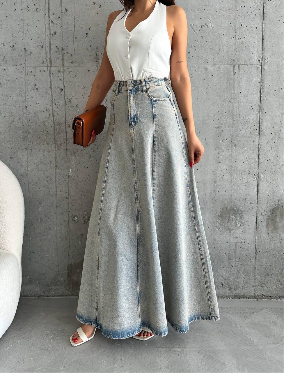 LONG DENIM SKIRT