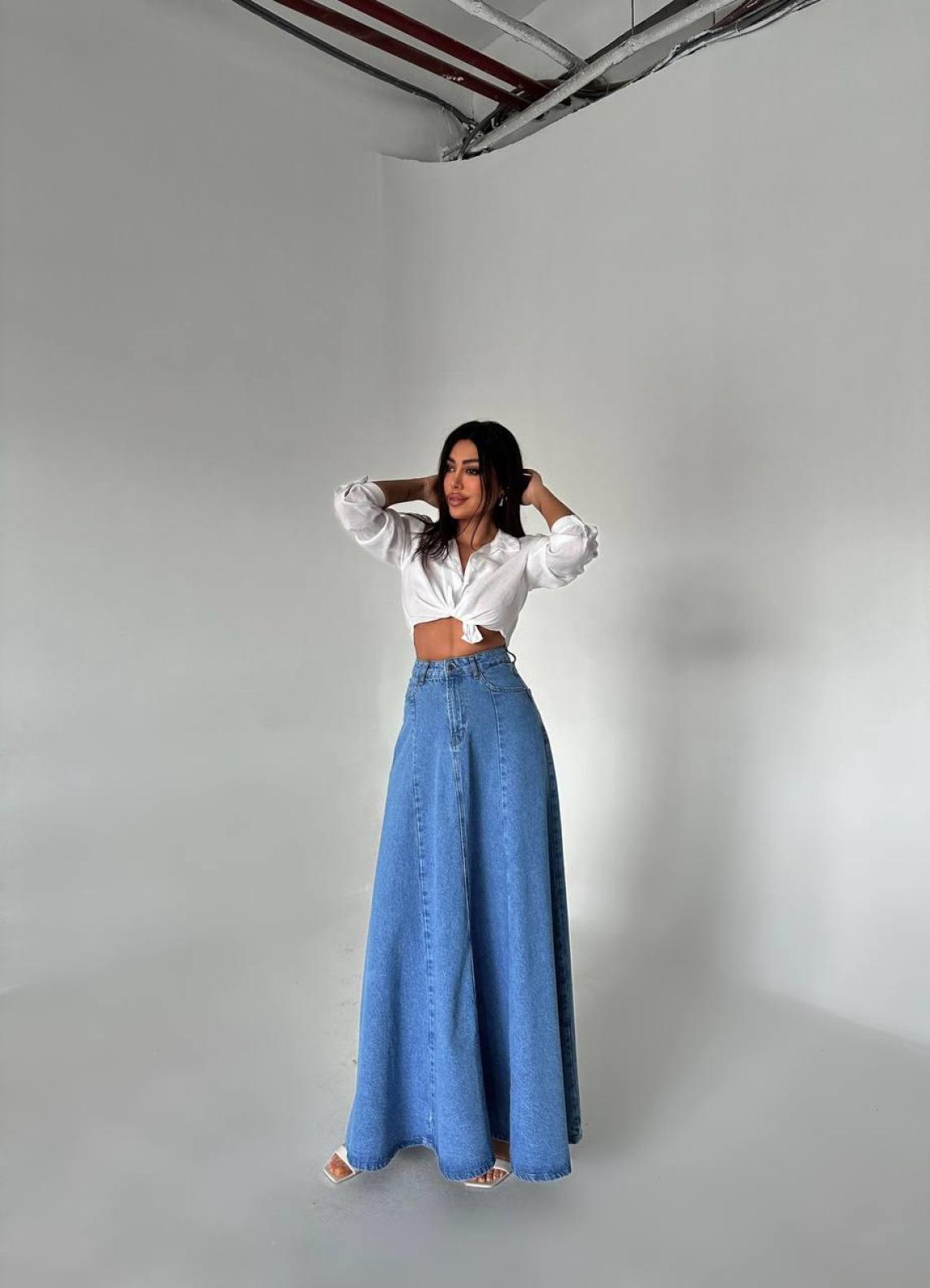 LONG DENIM SKIRT