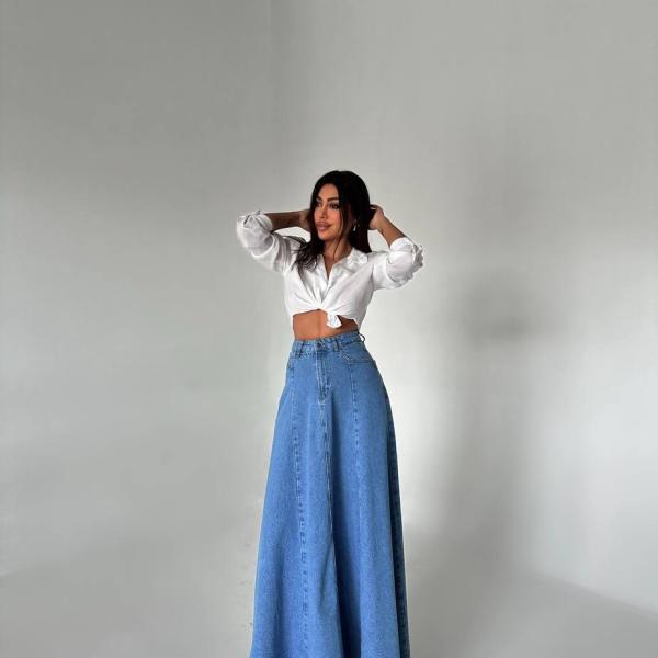 LONG DENIM SKIRT