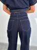 HIGH WAIST WIDE LEG PALAZZO JEANS - DENIM TSHIRT